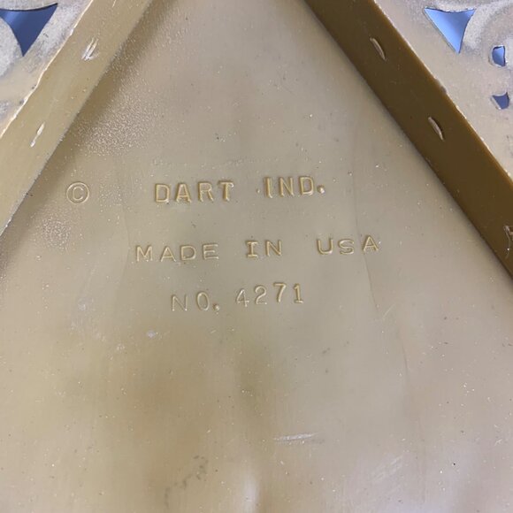 Vintage Dart Ind. Gold Diamond Wall Plaques Set Of 4 Floral & Key Design USA - Picture 3 of 4